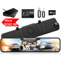 Camera Channel, Car 3 Loop Recording, Mirror with GPS&64GB Detection, Touch Parking Card, Night Car Cam Screen Camera Backup Vision, Triple with Motion Dash 2K Monitor,Vehicle WOLFBOX