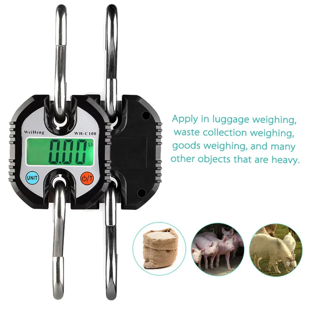 Tare with Digital Luggage Fish Scale and Double- Scale Scale WeiHeng Tracking Digital Portable 150kg Function Hanging Scale
