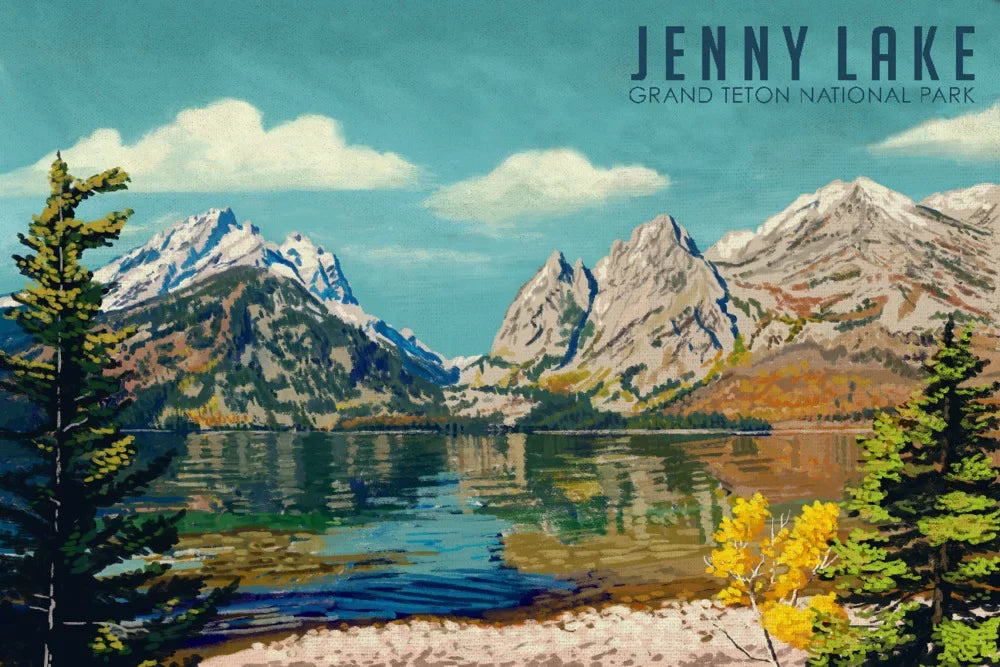 Teton Jigsaw Premium Painting inches, Jenny Family, Park, in 500 Wyoming, National Piece Lake, Oil (19x27 for Made Adults USA) Grand Puzzle and