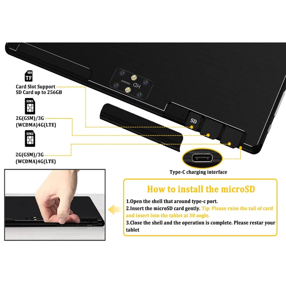 Tablet 11,Tablet Expand 1 inch Battery,Latest Keyboard,10 Camera,Wi-Fi,Bluetooth,GPS,Black Cellular with 128GB to ),6000mAh Android Octa-Core PC,Dual ROM(up 1.6GHz in 4G Tablets,64GB 2