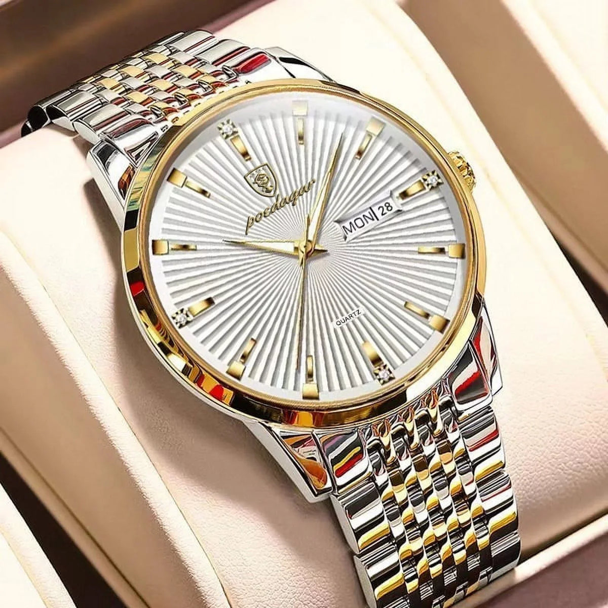 Clock Watch Ultra Male Thin Waterproof POEDAGAR Men Steel Luxury Gift Stainless Watches Luminous Men's Business Date&Week Quartz