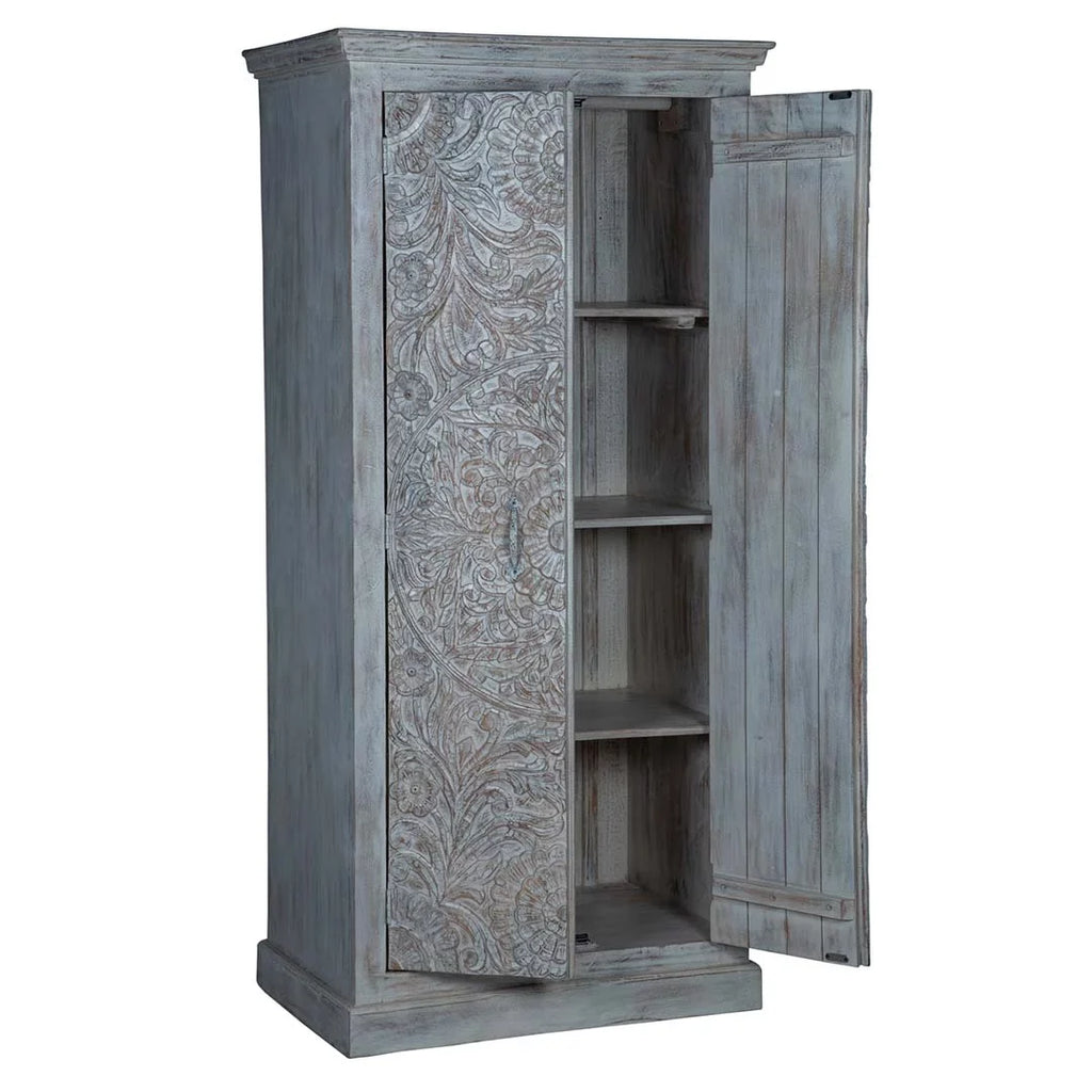 Shabby Chic Maadze Wardrobe White Carved