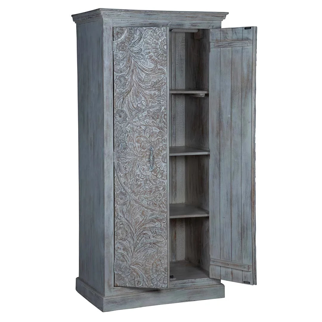 Shabby Chic Maadze Wardrobe White Carved