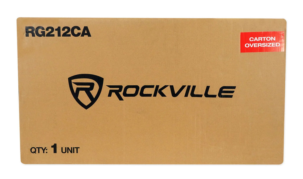 Dual 2000w inches RG212CA Enclosure+Amp Powered Car Subwoofer Kit Rockville 12 Vented