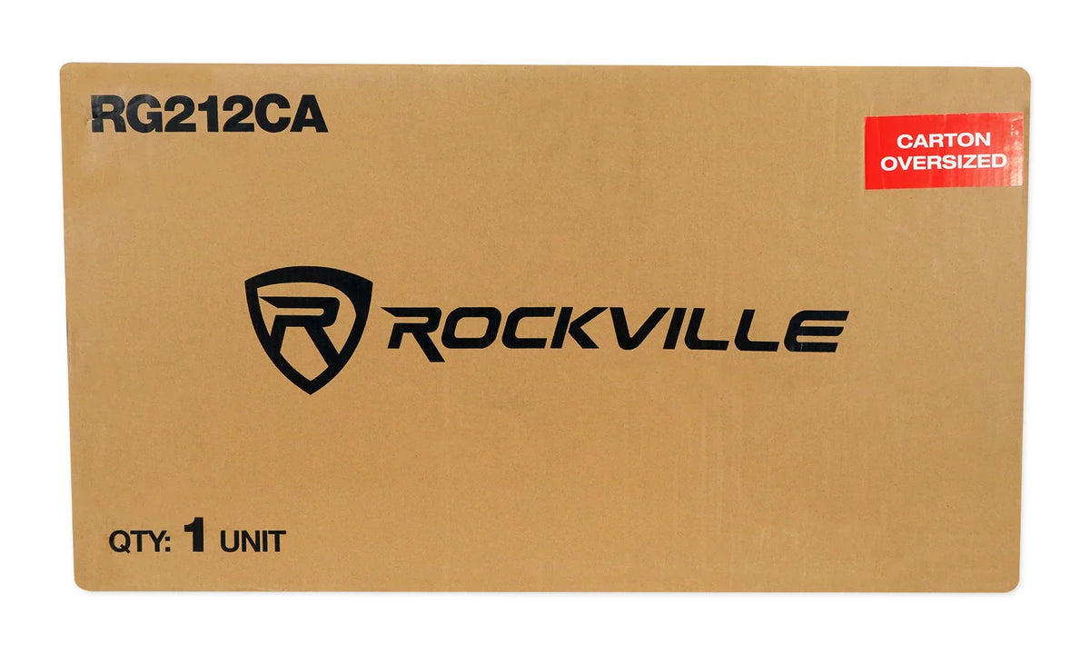 Dual 2000w inches RG212CA Enclosure+Amp Powered Car Subwoofer Kit Rockville 12 Vented
