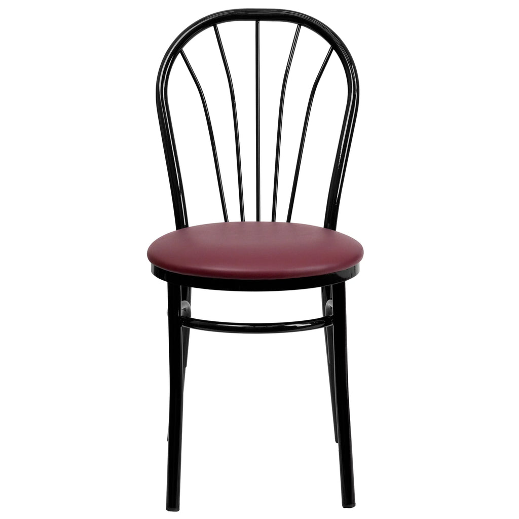 Fan Back Chair Flash - Burgundy HERCULES Series Metal Vinyl Seat Furniture