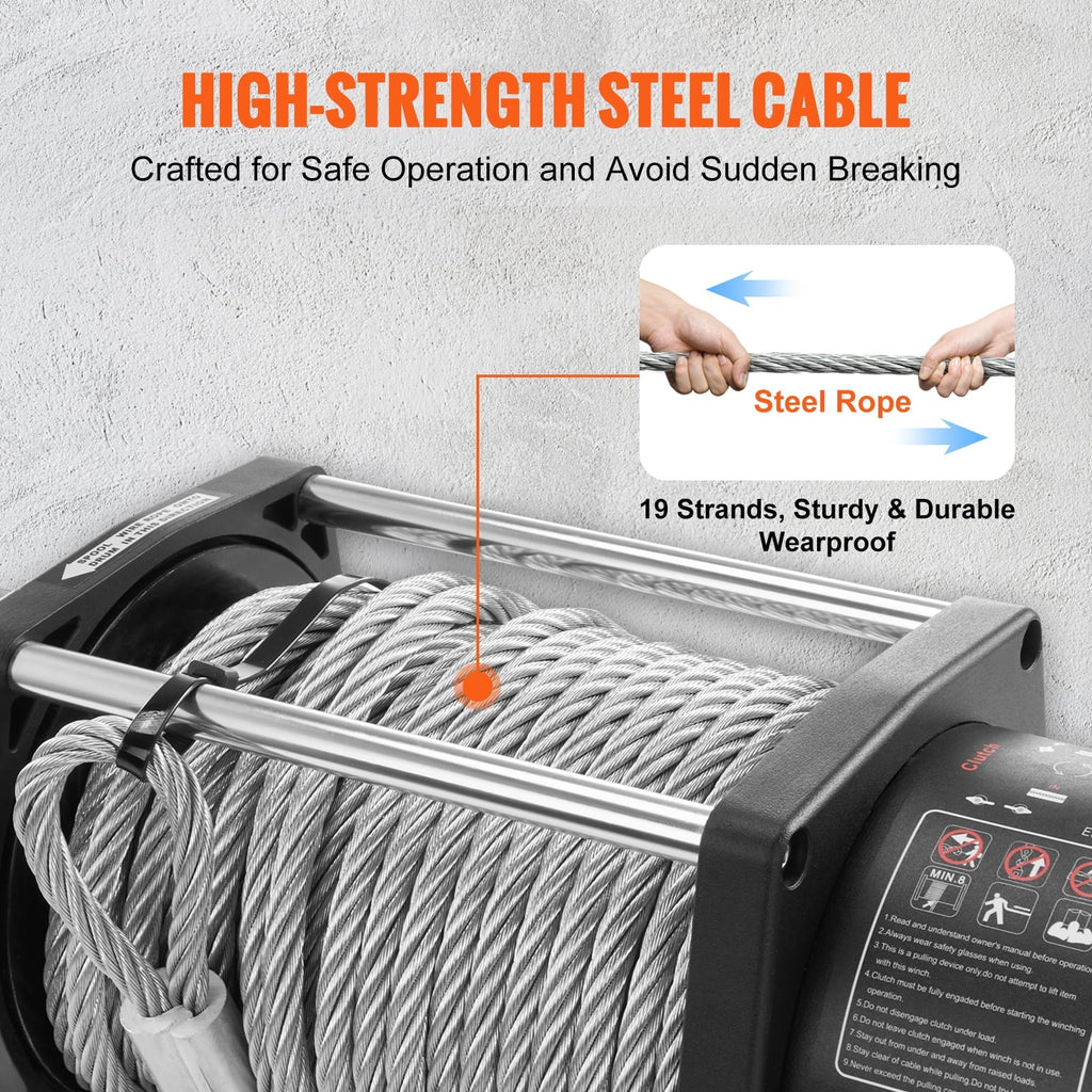 12V Wireless Electric Load 18,000 ATV IP67 Winch, Winch lb Winch, 85ft BENTISM Steel Rope Capacity Remote Handheld with