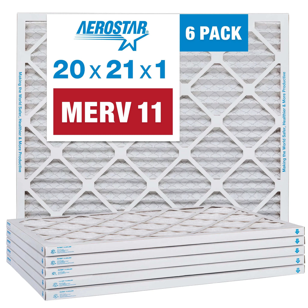Furnace 20x21x1 AC 11 Filter, Filter, Air Aerostar 6 Air Pack MERV Pleated