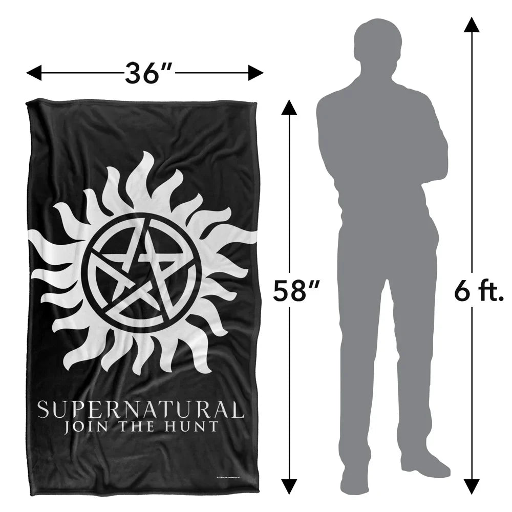 Supernatural Blanket Silky Super 58" Throw Anti-Possession 36" Soft Symbol x Touch