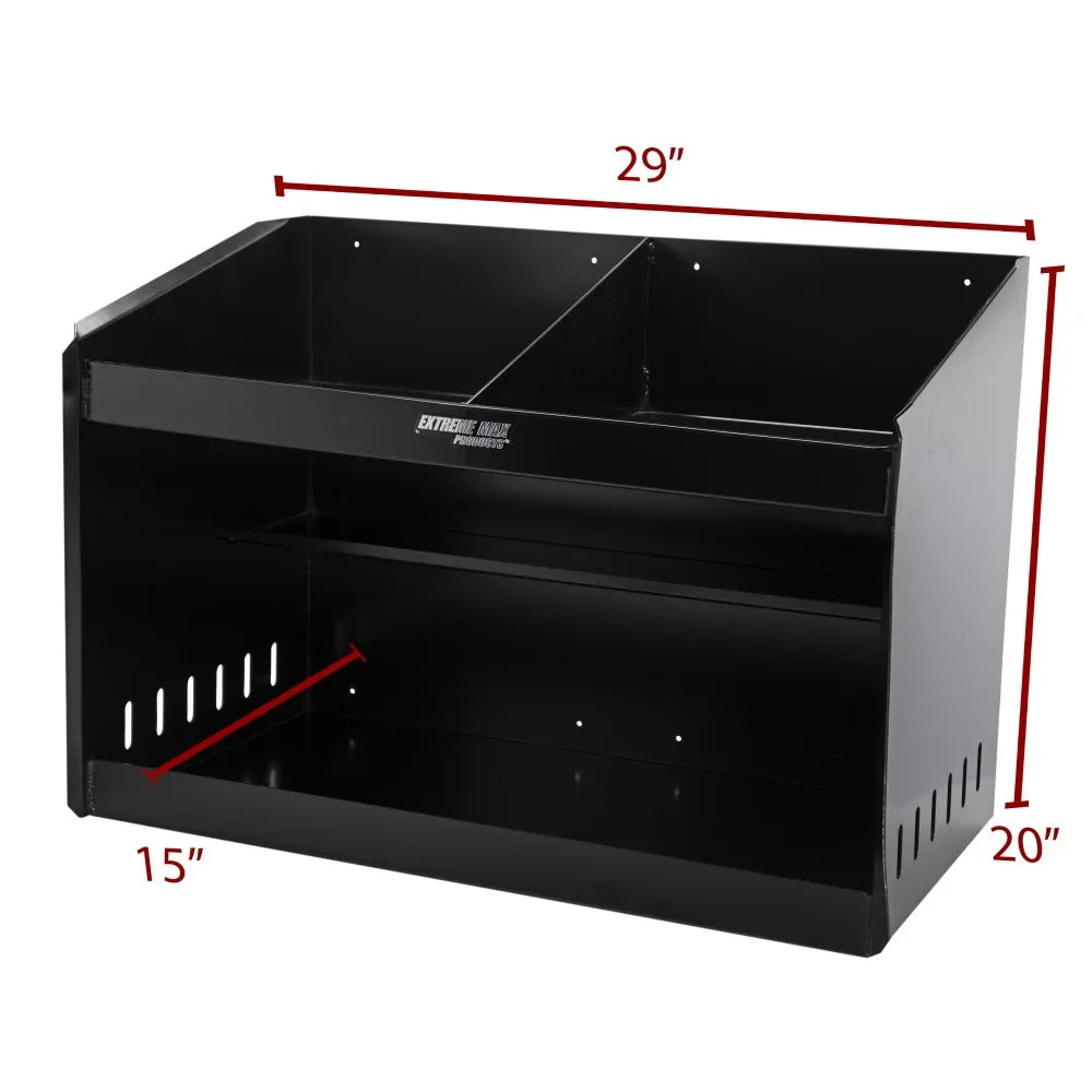 Storage Bay Dual Enclosed Helmet Extreme for Garage, Organizer Cabinet Max Shelf Trailer, Aluminum Race - Shop, Black Storage Deluxe 5001.6331 Holder