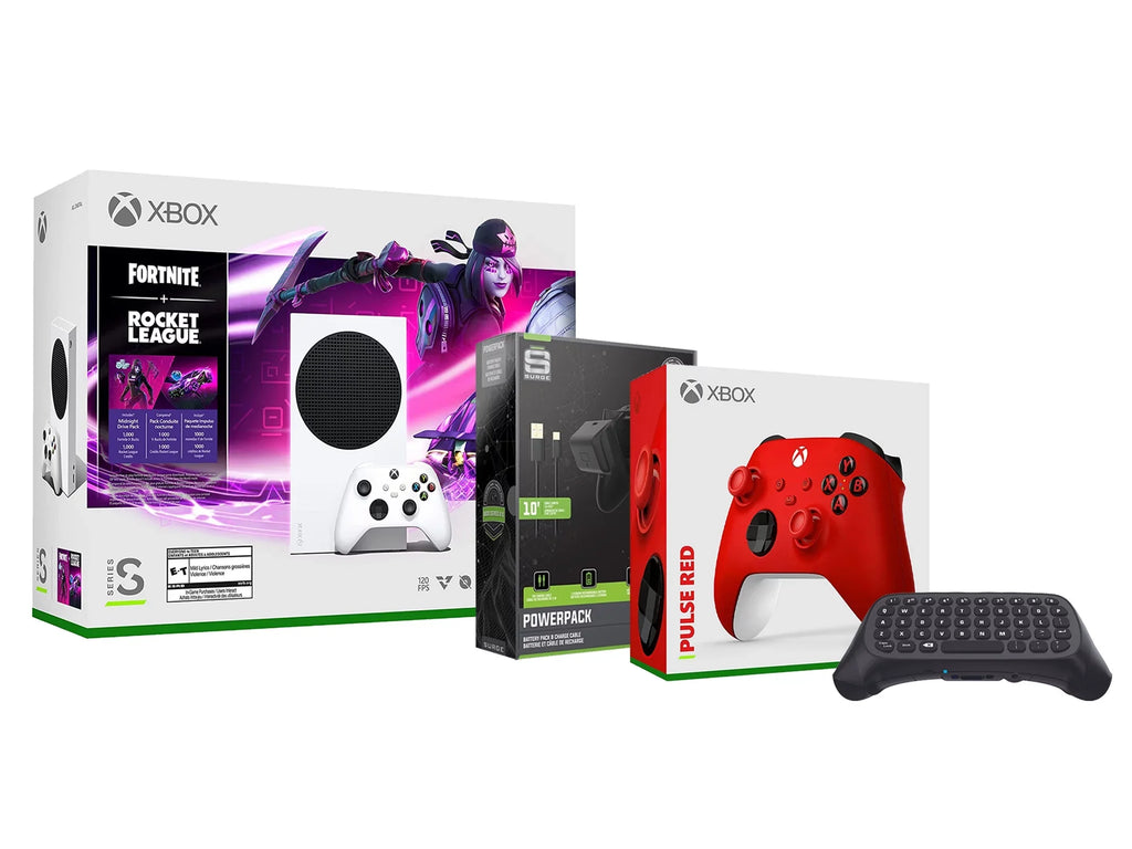 S League Microsoft Fortnite and Wireless Controller Red Charge Xbox with Console Extra Pulse Keypad Rocket Cable/Battery Controller, Series