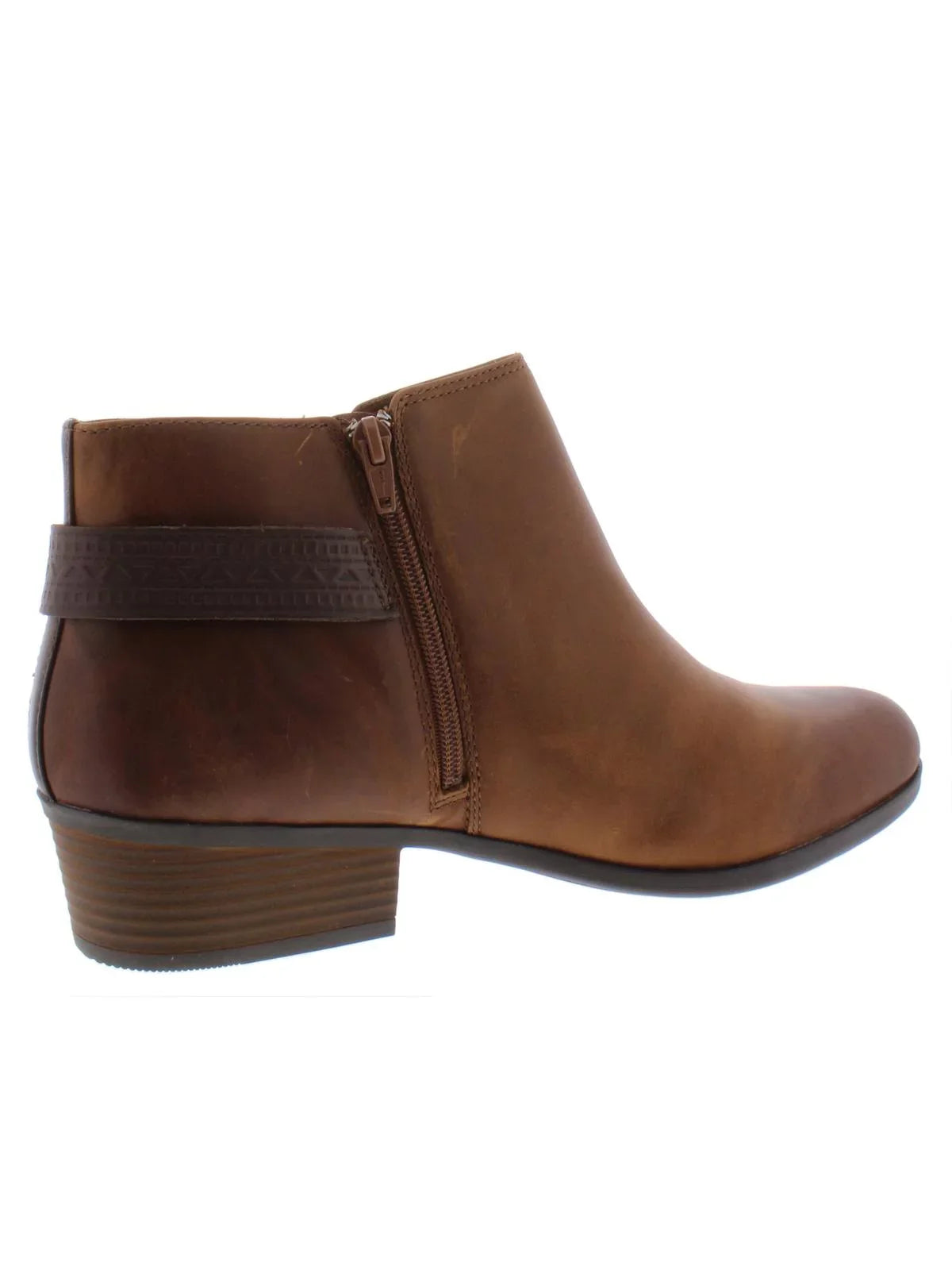 Kara Tan Block Medium Womens Boots Leather (B,M) Ankle Addiy 10 Clarks Heel