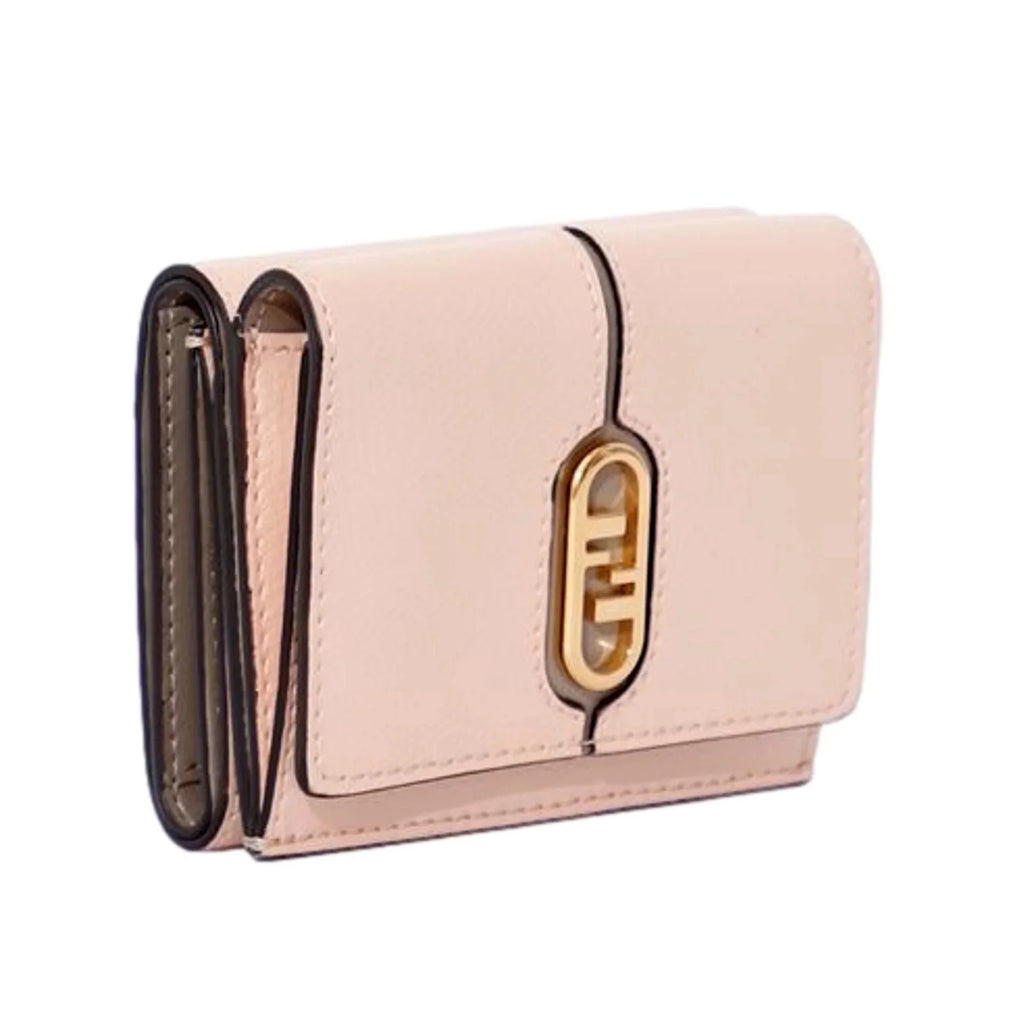 Tortora Gray Pink Trifold Calf Fendi Leather O'Lock Micro Wallet Rose