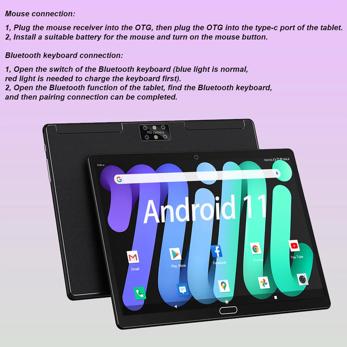 Tablet 11,Tablet Expand 1 inch Battery,Latest Keyboard,10 Camera,Wi-Fi,Bluetooth,GPS,Black Cellular with 128GB to ),6000mAh Android Octa-Core PC,Dual ROM(up 1.6GHz in 4G Tablets,64GB 2