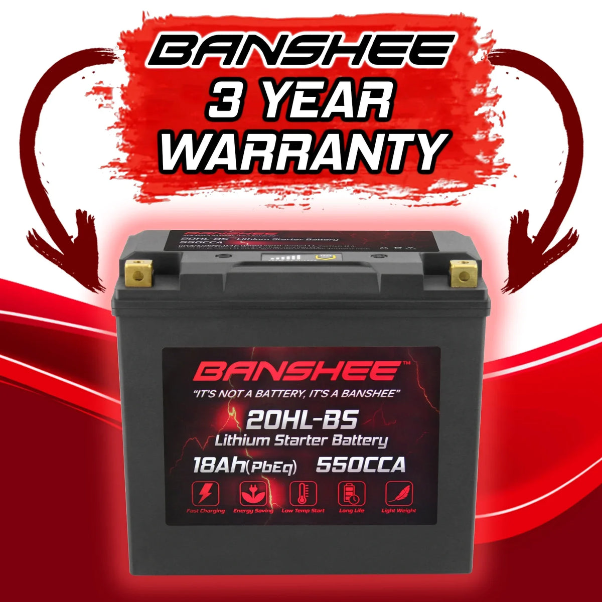 LiFePO4 2004 Yamaha Battery Motorsports YTX20L-BS XL700A Banshee WaveVenture with XL700 Compatible 2002 to