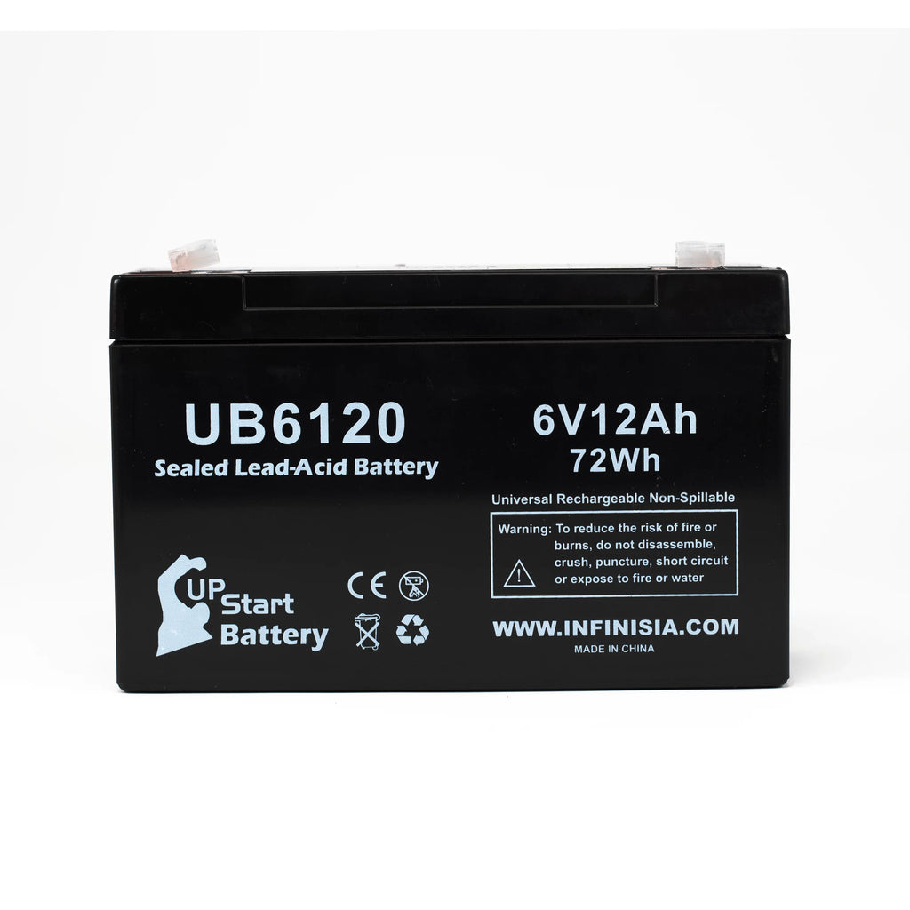 Acid 10 F2 - Includes Terminal, 12000mAh, F1 Lead Pack to 5x Battery Sealed Adapters Replacement - - Battery 850 F1 AGM, Tripp-Lite 12Ah, Compatible (6V, SLA) Terminal UB6120 Universal