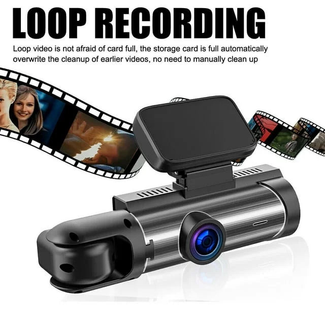 Video Xhy DVR Car 1080P or Night Cam Motion G-Sensor, Driving Dash Dual Inside Front Vision Lens Detection Camera HD Recorder