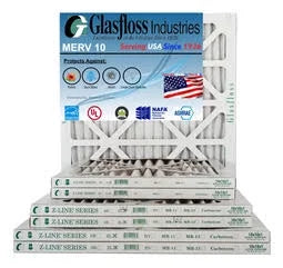 (Actual x Filter Size: 24x36x1 USA - in Glasfloss - Furnace - 10 -Qty:4 23.5 35.5x7/8 inch) MERV Made Air