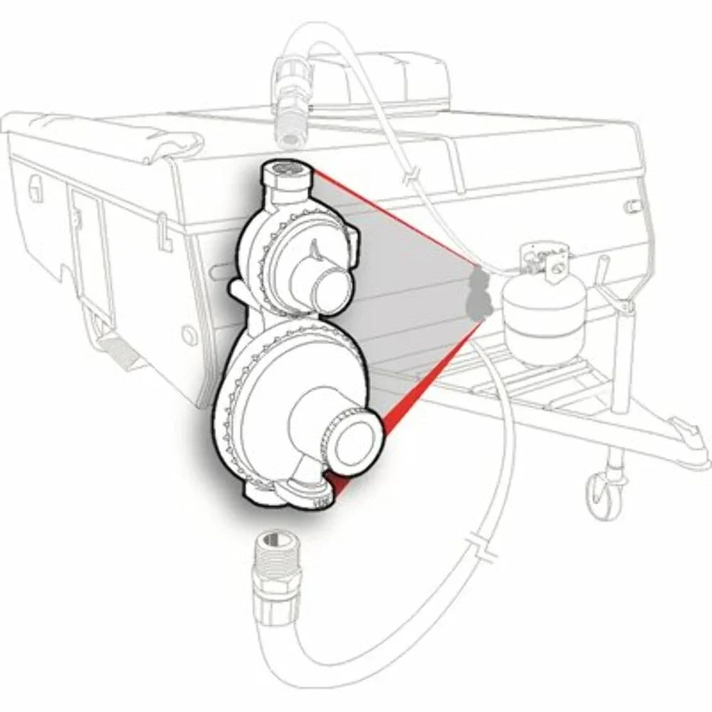 Silver - 2-Stage Regulator Camco Propane (59313) Vertical RV