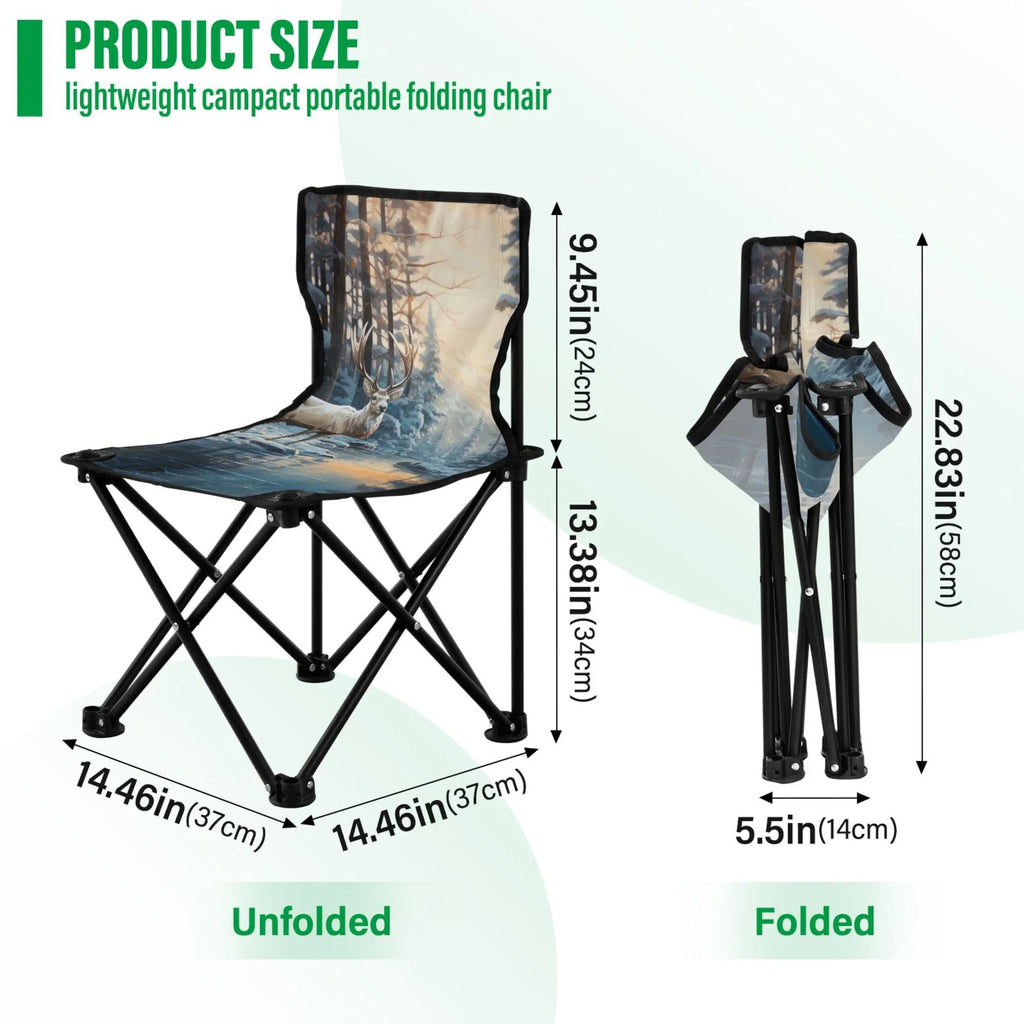 Chair Bag with Chair Folding Portable Beach in Forest Kids Lawn for Outdoor Winter Small Fishing Chair Carry Camping Chair Deer