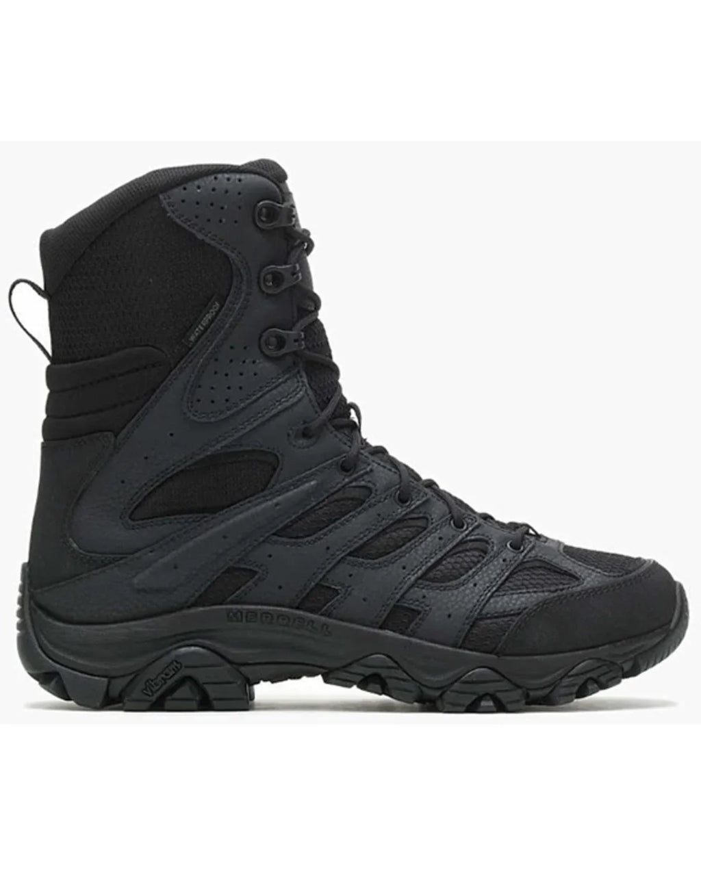 Boot Merrell 8" 3 Tactical D(M) 9 Men's Round Toe Black Zip Waterproof US Moab