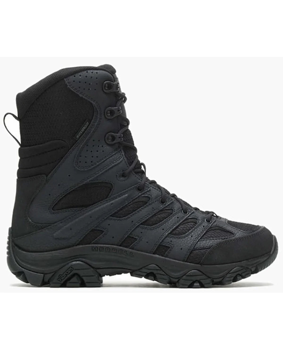 Boot Merrell 8" 3 Tactical D(M) 9 Men's Round Toe Black Zip Waterproof US Moab