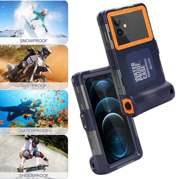 Lanyard to Photo Xiaomi all [15m/50ft] UrbanX with Snorkeling Waterproof Swimming Surfing Phones Black Underwater LCD Case Video Diving Housing Professional Up Protective Inch Shark for And 3 6.9