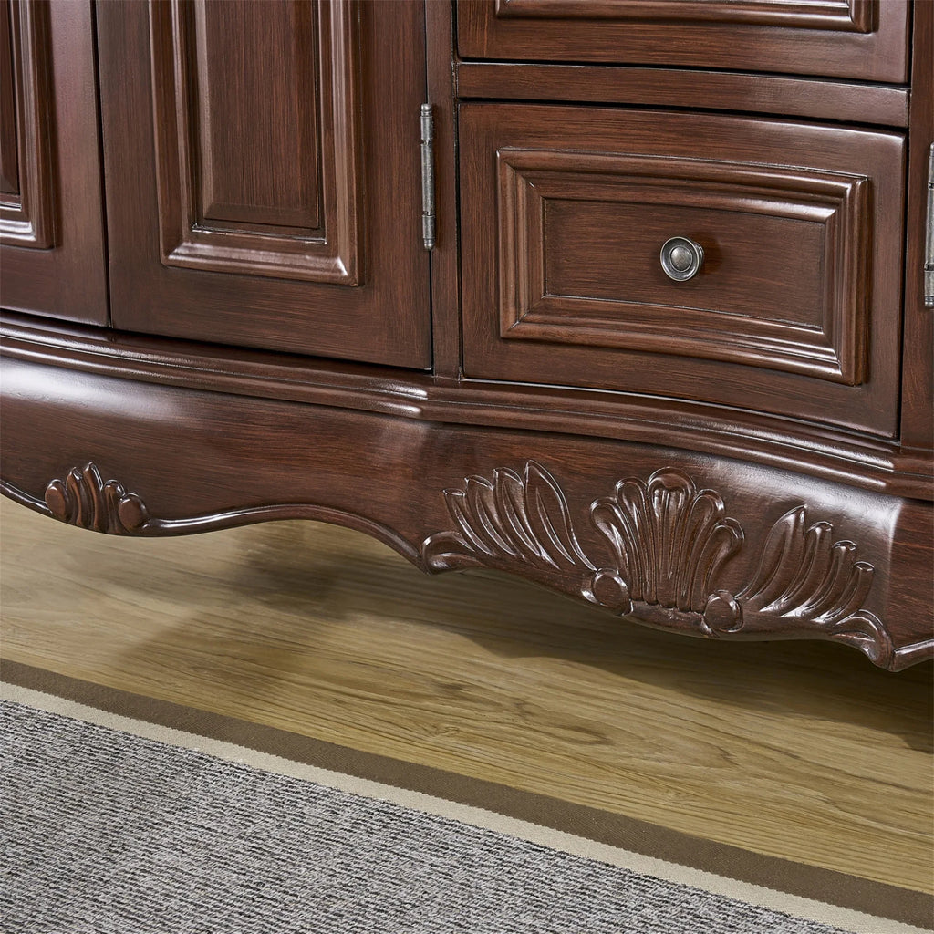 Double Saturn Sink Stufurhome Granite Baltic inch Top Brown with 60 Vanity