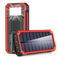Solar Backup Portable Ports 4 Wireless 30000mAh, & Bank Power Charger Charger LED Solar External Fast Output 3 Battery, Flashlight