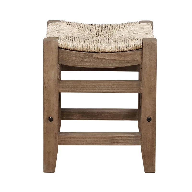 Wood Stools Alaterre of Set 18"H Rush with Two Newport Seats