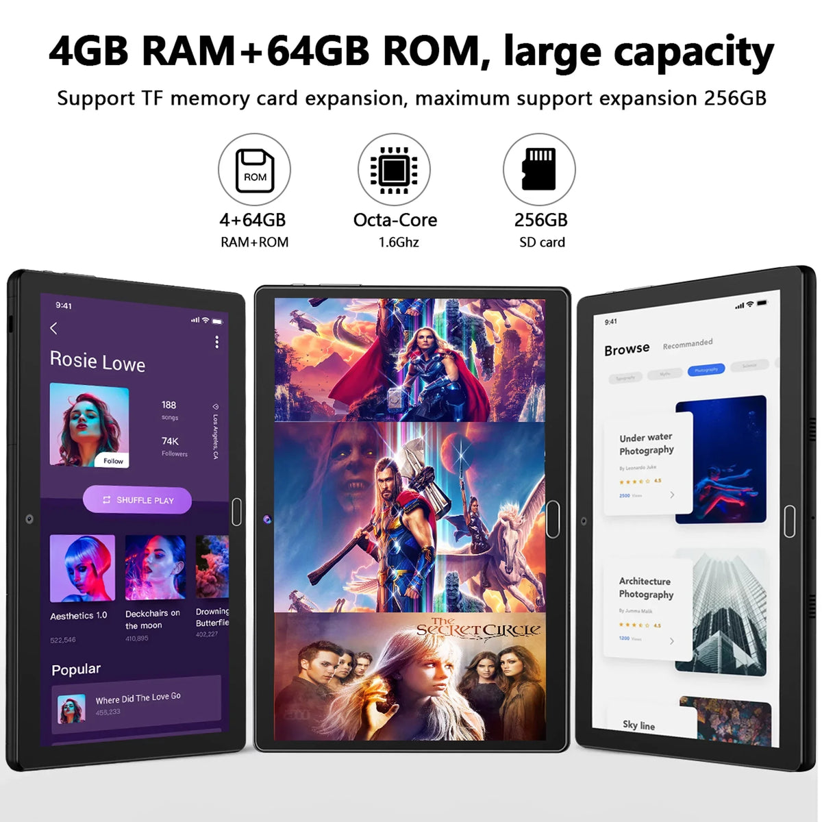 Tablet 11,Tablet Expand 1 inch Battery,Latest Keyboard,10 Camera,Wi-Fi,Bluetooth,GPS,Black Cellular with 128GB to ),6000mAh Android Octa-Core PC,Dual ROM(up 1.6GHz in 4G Tablets,64GB 2