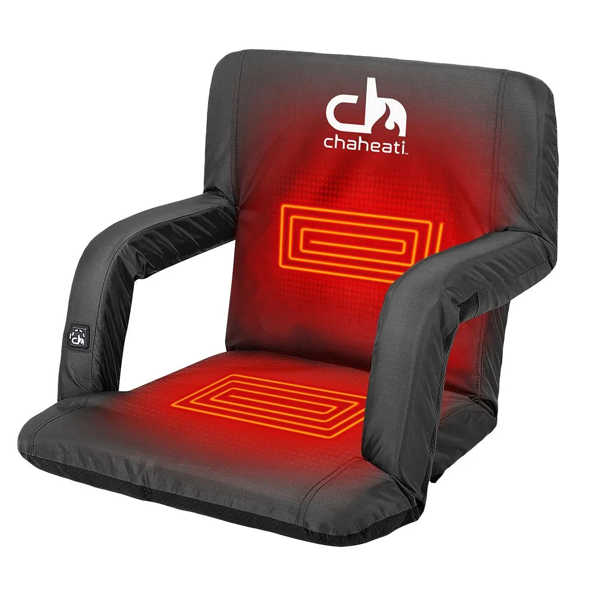 Seat Camping, in Battery Outdoor 7 Bleacher – Folding Heated V And Heated Black Activities Sports, Chaheati For Chair