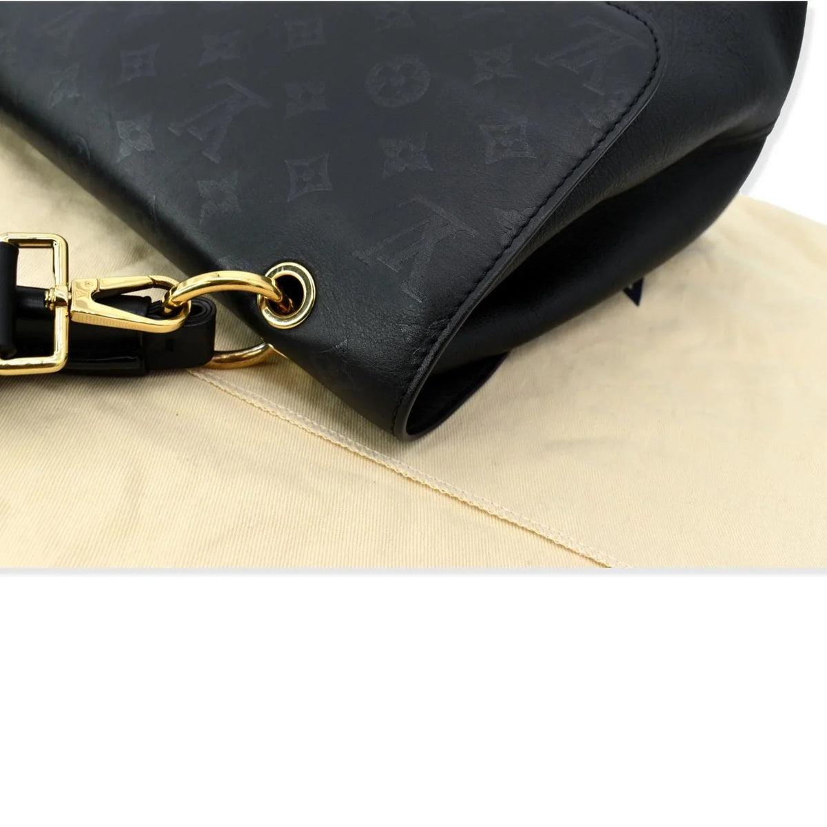 Very Bag Shoulder Leather Monogram Black LOUIS One Pre-owned Handle VUITTON