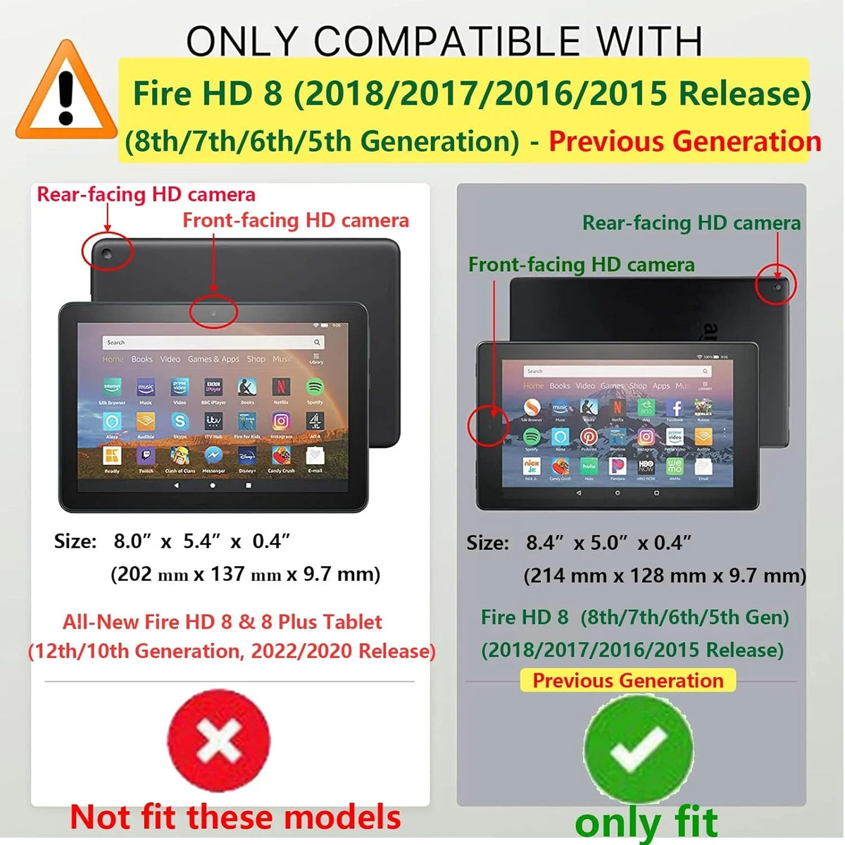 Case Gen, Kindle (8th/7th/6th Amazon for Oil Fire 8" Gogh Van Stand 5th HD 2018/2017/2016/2015), 8 ing