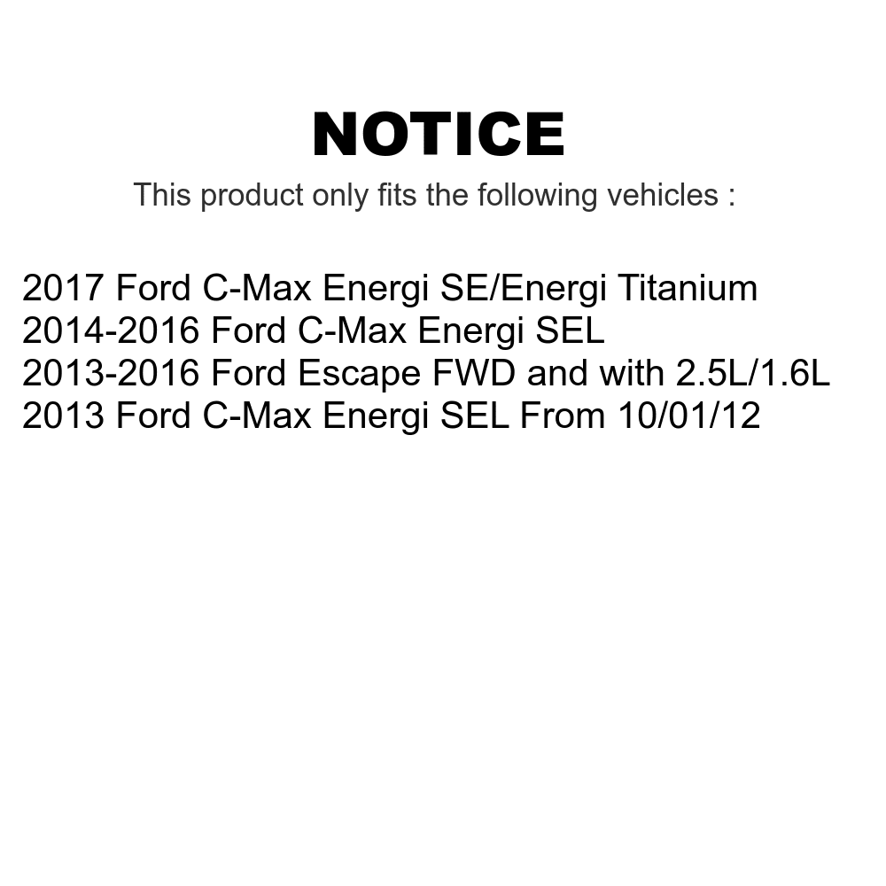Front Disc - C-Max Transit K8A-102139 Pads Semi-Metallic Escape Brake Auto Ford Rotors And Rear Kit For