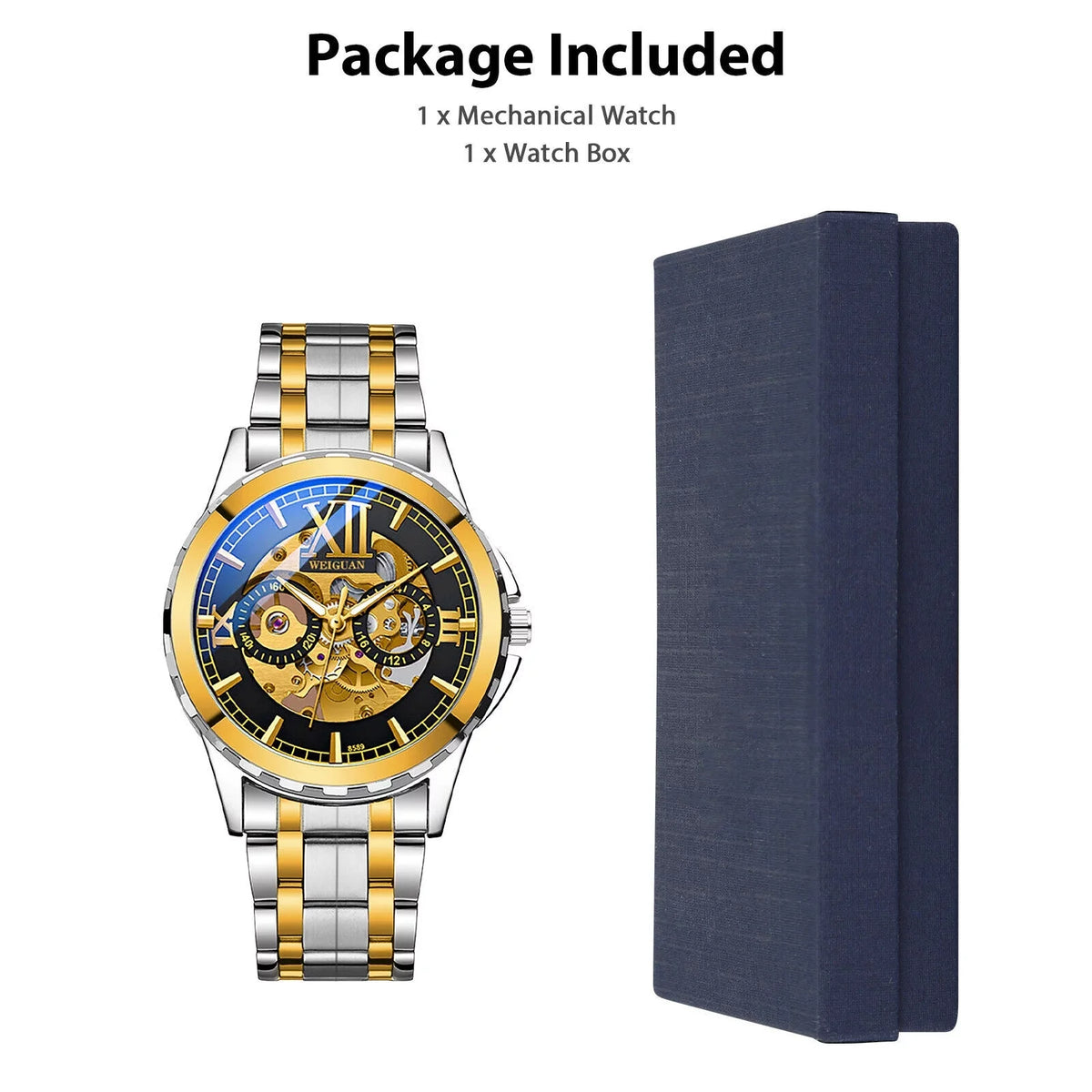 Skeleton Steel Hollow Luxury Men's Stainless Watch Mechanical Business Automatic