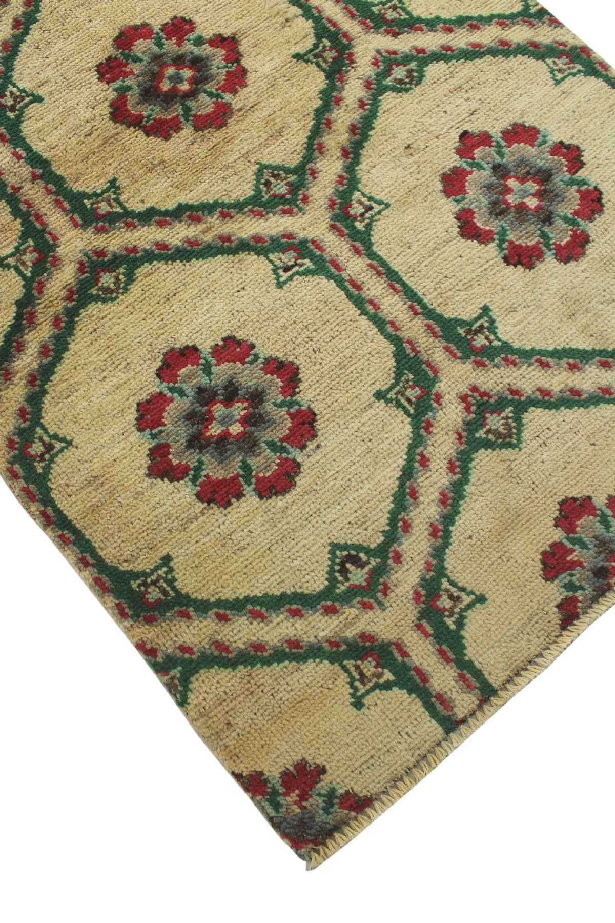 Aria Magdalen 5'1" x 3'0" Ivory/Green Rug,
