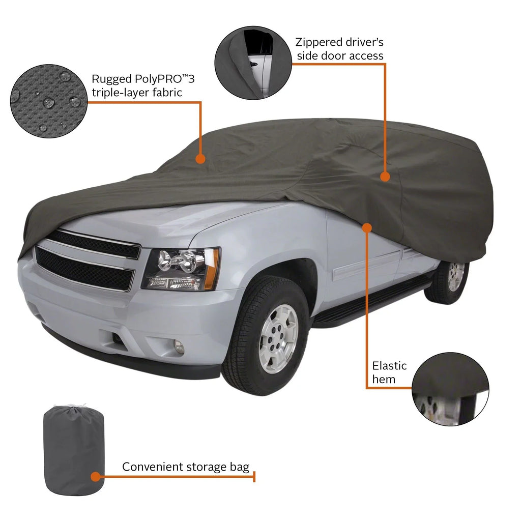 Charcoal Cover, to SUV Up 3 Truck Accessories 187"L, Compact - PolyPRO™ Heavy-Duty Classic Cover Car OverDrive or