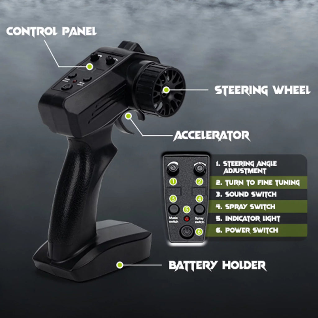 Remote Control Model Racing High Speed Light Toy, Pinnaco Motorcycle for with Thrilling Spray Action Function,