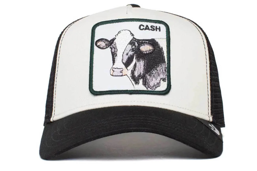 Animal Bros Cash Trucker Size Cap, Goorin The Cow 101-0383-WHI Farm One