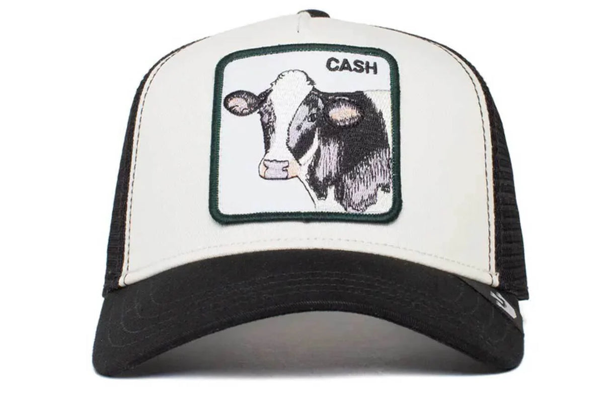 Animal Bros Cash Trucker Size Cap, Goorin The Cow 101-0383-WHI Farm One