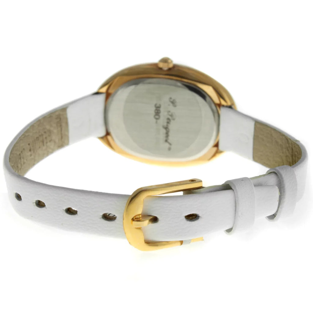 Case Vintage Peugeot Leather Watch White 380-17 Oval