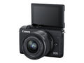 '- Digital 15-45mm APS-C - - - - 3x optical 25 / camera Canon - EF-M M200 24.1 IS - mirrorless lens EOS STM black Bluetooth fps zoom - Wi-Fi, 4K MP