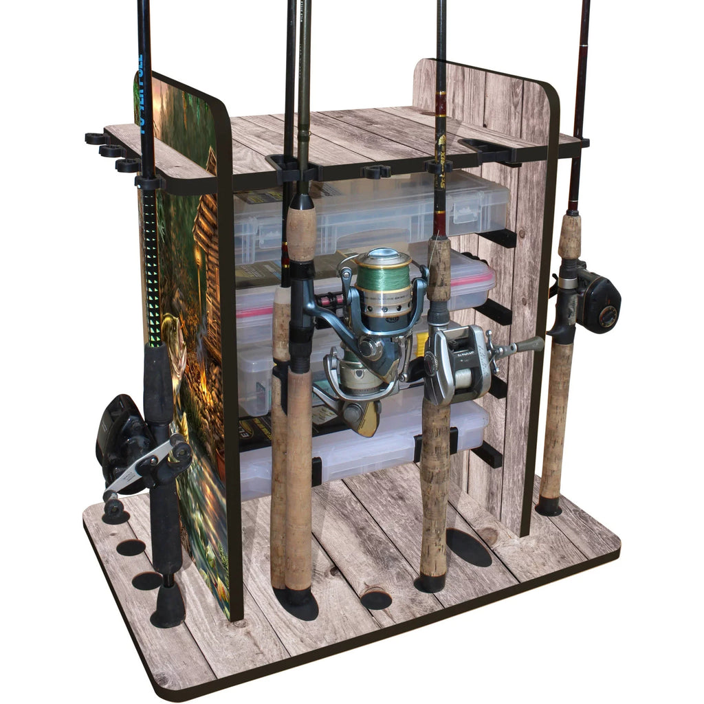 Sleek Dual System Features a Design 4 Rod with & 14 Creations Rod Clips Wire Fishing Box Rush Storage & Rack Capacity Creek - Utility Racking