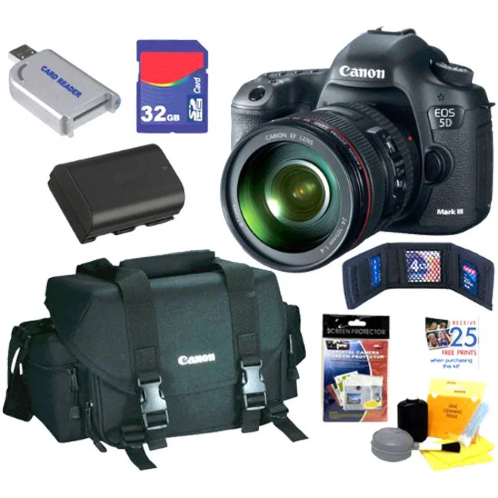 USM 24-105mm f/4 MP SLR with Lens Frame Digital Camera 22.3 5D EF IS Full Bundle EOS L III CMOS Mark