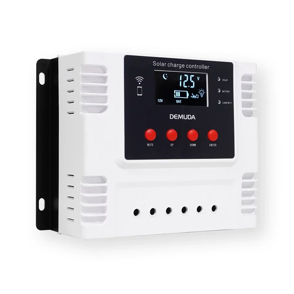 Mobile with Leadacid Intelligent Iron Charger Data LED Batteries Display Real-time Solar Controller Ternary App PWM Lixada for 12V/24V
