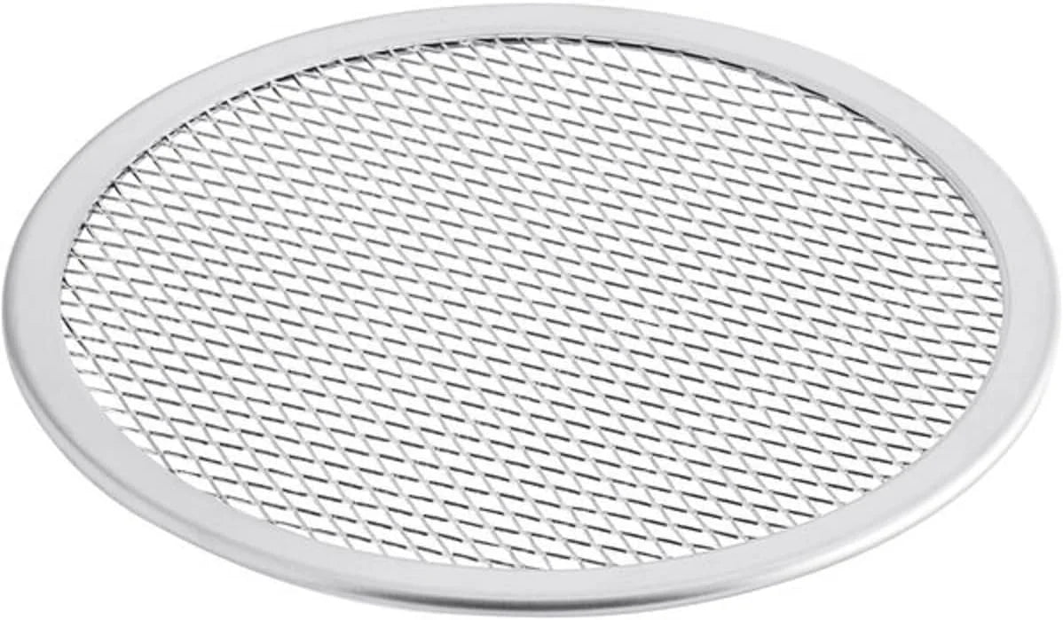 Tray Bakeware Seamless Pizza Set Screen 2 for & Tray Kitchen Home Baking Pan Restaurants Pizza TrueCraftware- 13” Round Round Screen of Baking Aluminum Pizza Pizzeria Rim-