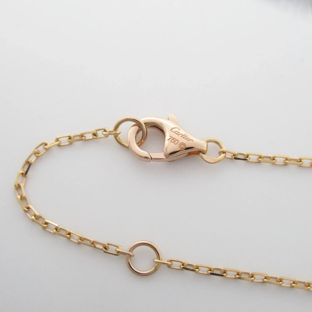 K18PG(Rose (Good) double Clear Clear Necklace Pre-Owned Gold) Necklace CARTIER diamond Logo