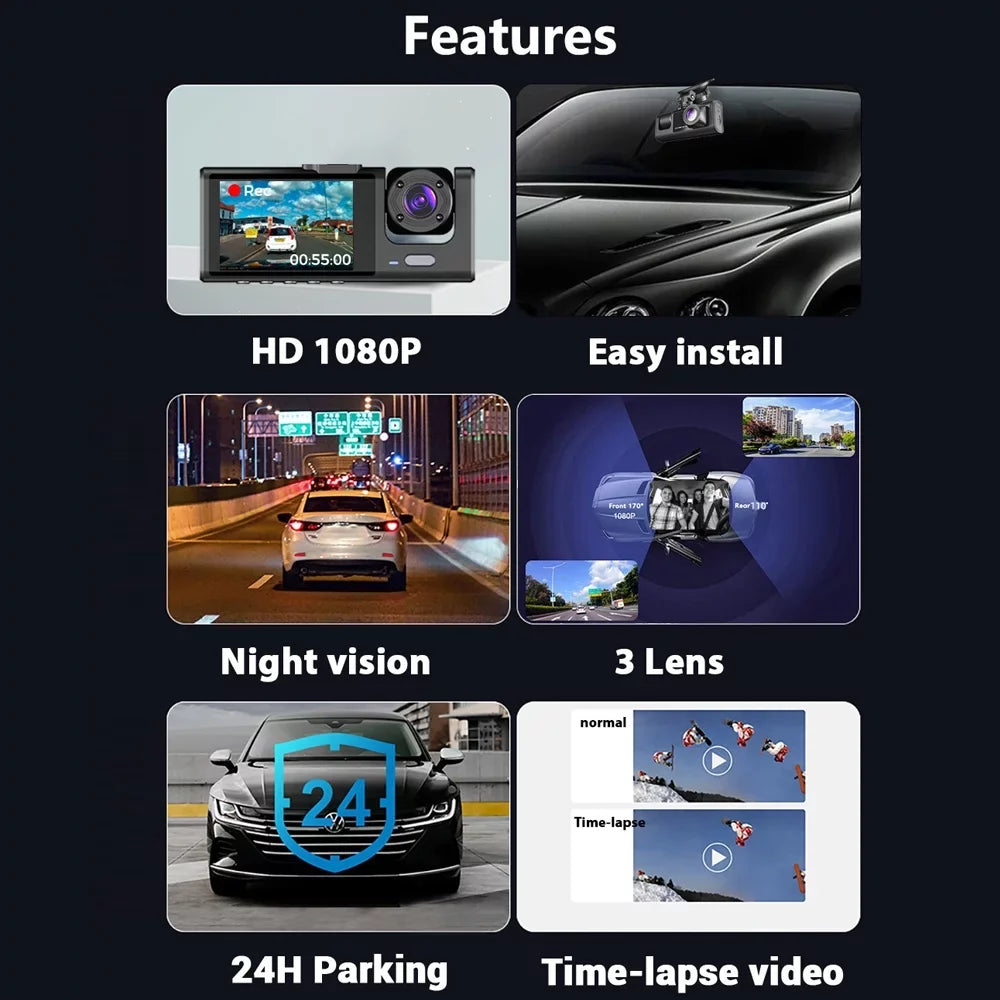 Recorder Auto with Safety Angle for Dash Camera Interconnection, Apexeon Car Cam Driving Wide Recorder WIFI