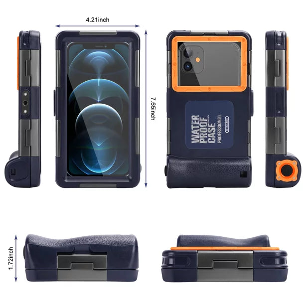 Lanyard to Photo Xiaomi all [15m/50ft] UrbanX with Snorkeling Waterproof Swimming Surfing Phones Black Underwater LCD Case Video Diving Housing Professional Up Protective Inch Shark for And 3 6.9